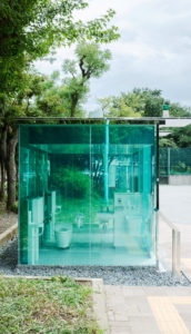 Transparent Japanese toilet